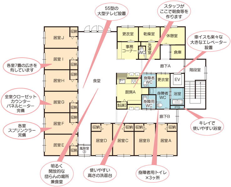 短期入所事業所　はなれ館内見取り図